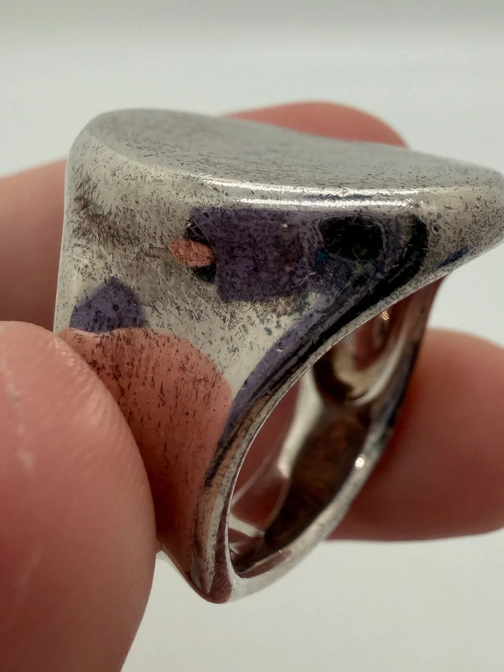 Vintage thick chunky sterling signet ring size 10